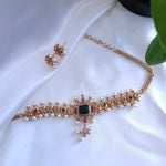 Anandhi goldplated choker necklace set