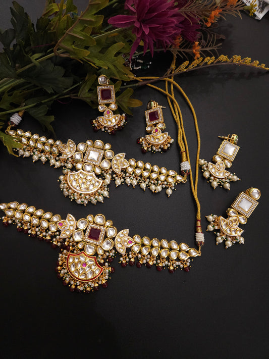Aanshi kundan choker necklace set
