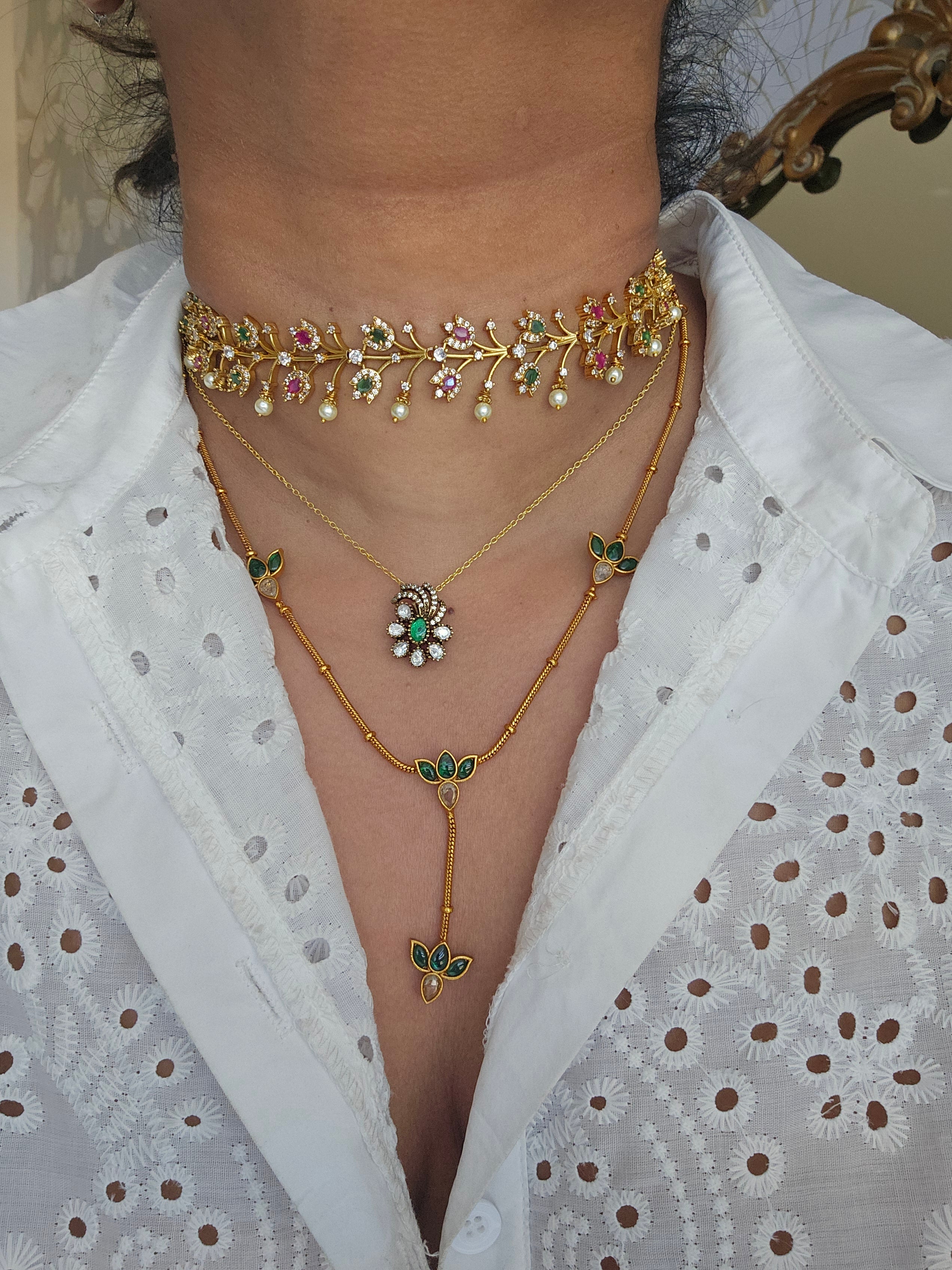 Lotus contemporary necklace set