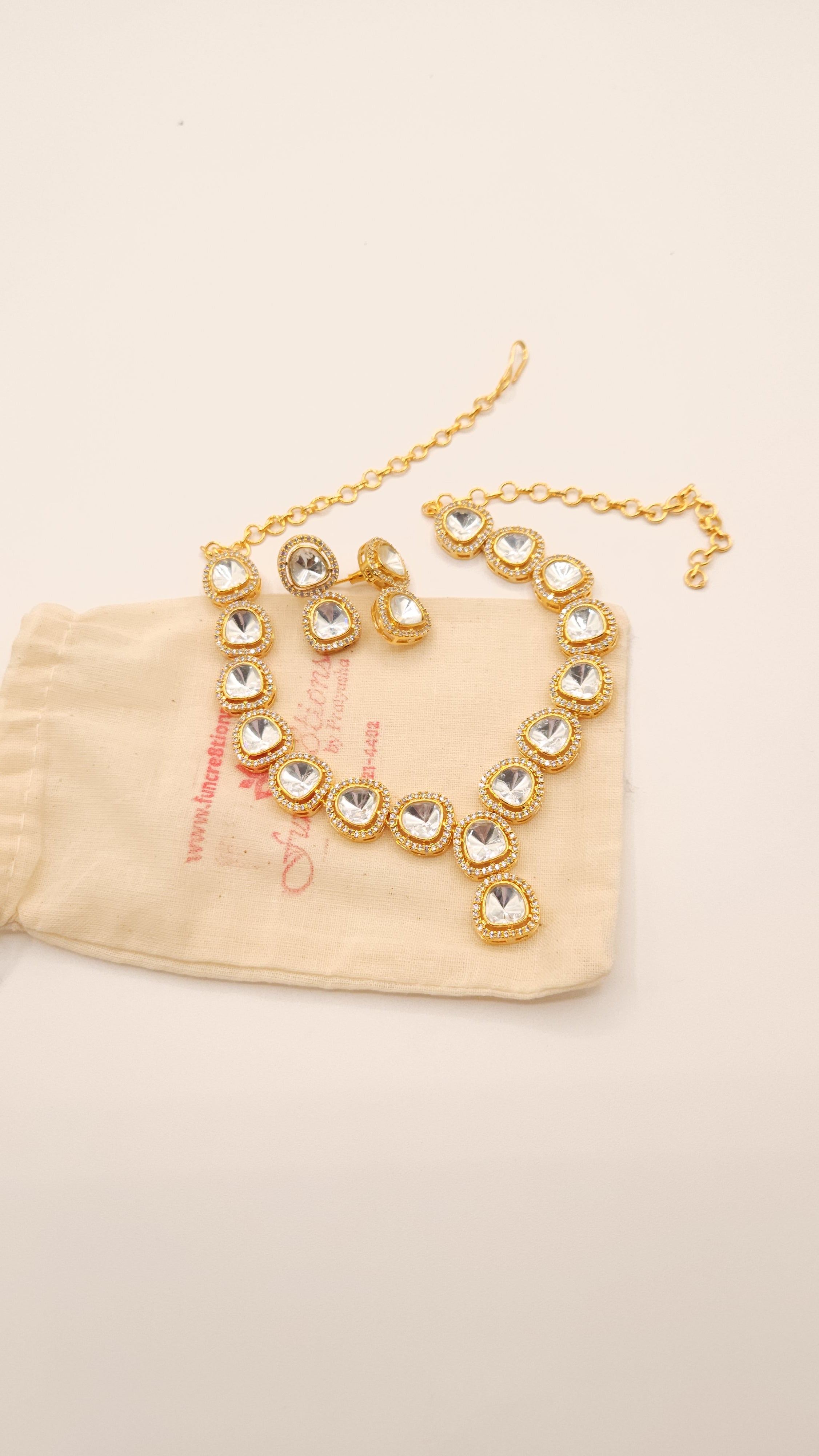 Hamsa Polki necklace set