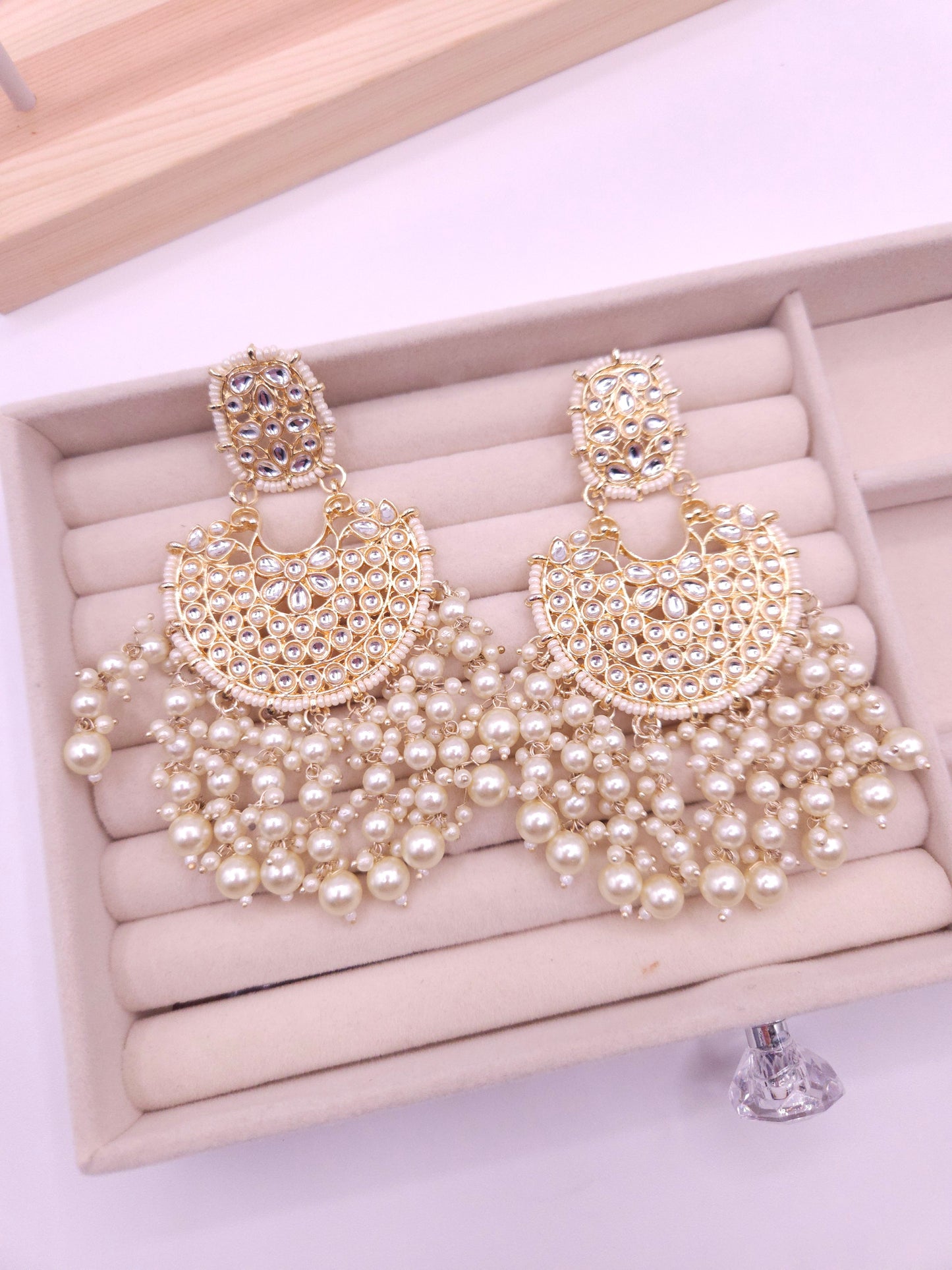 Kundan chandbali earrings