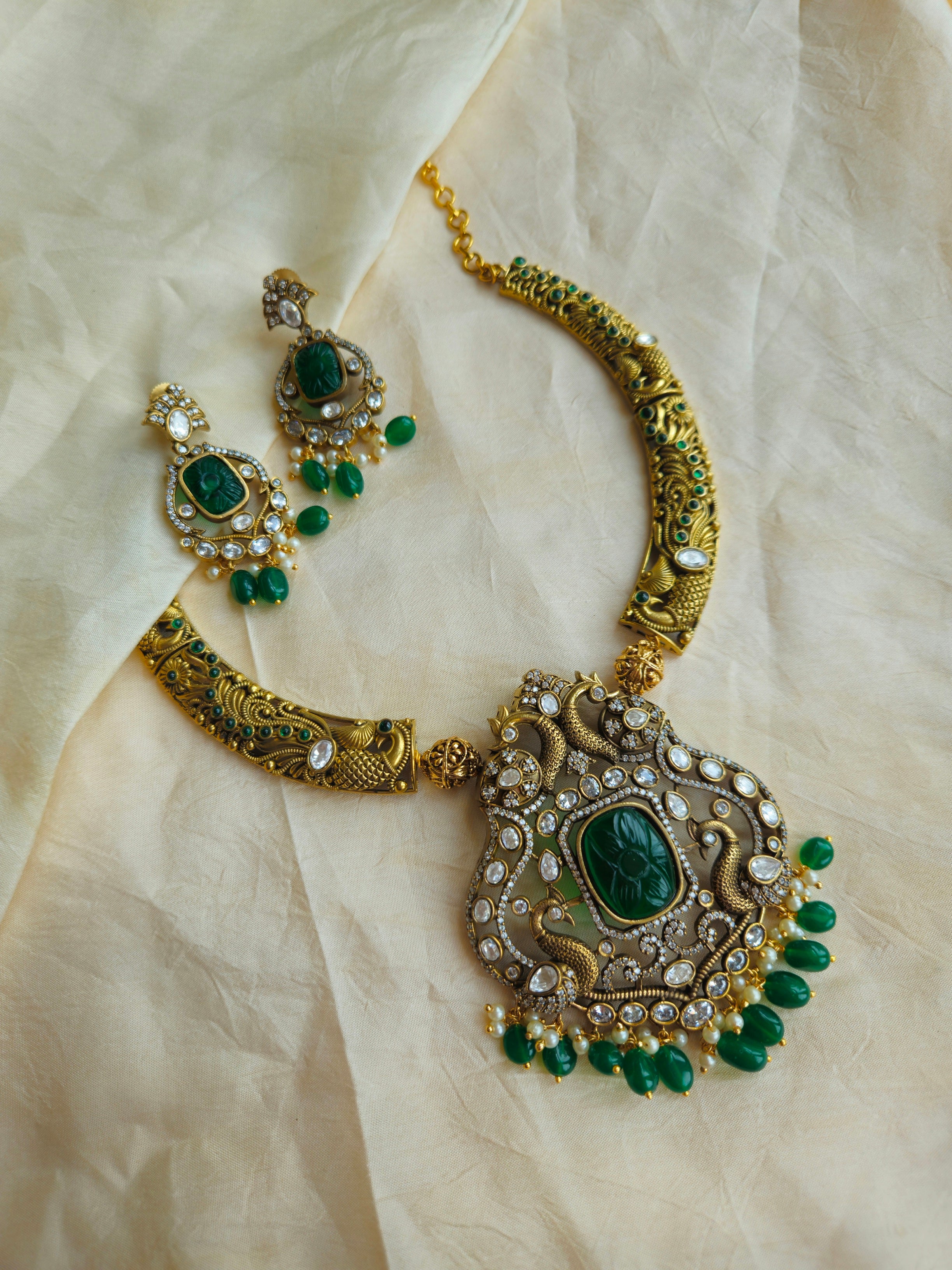 Victorian polki  hasli necklace with earrings