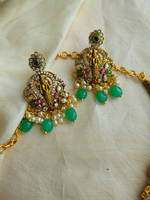 Victorian polki hasli necklace with earrings
