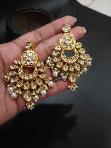 Gold Plated Kundan Chandbali earrings