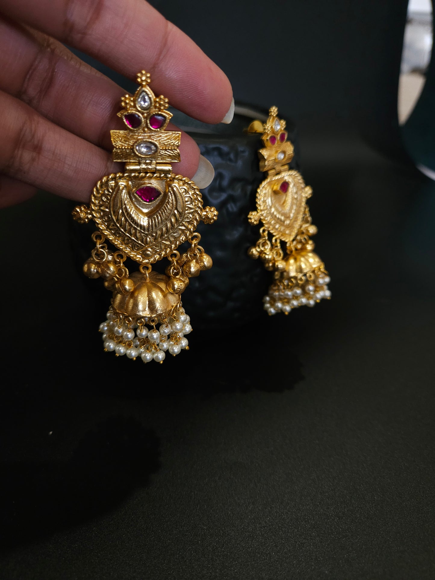 Alicia fusion jhumka earrings