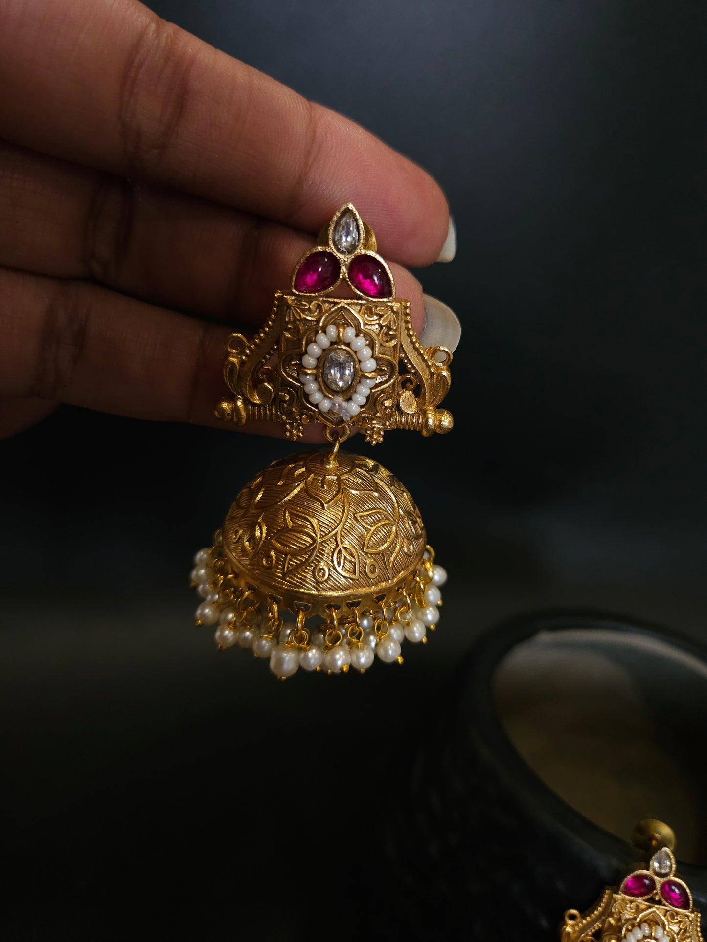 Alicia fusion jhumka earrings