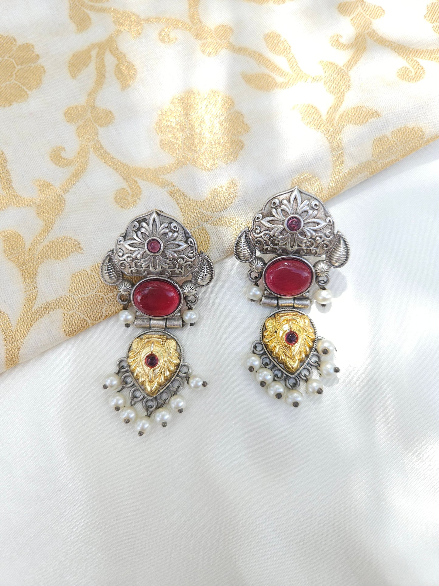 Aditya  silver alike earrings