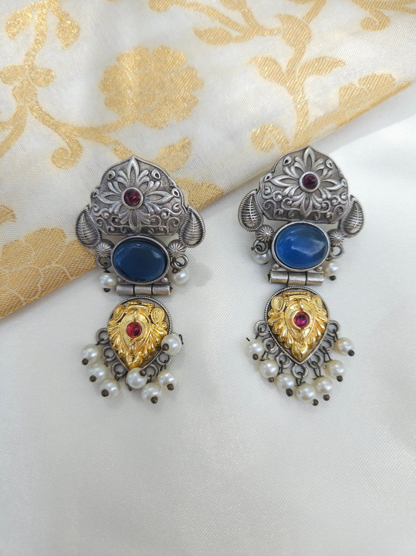 Aditya  silver alike earrings