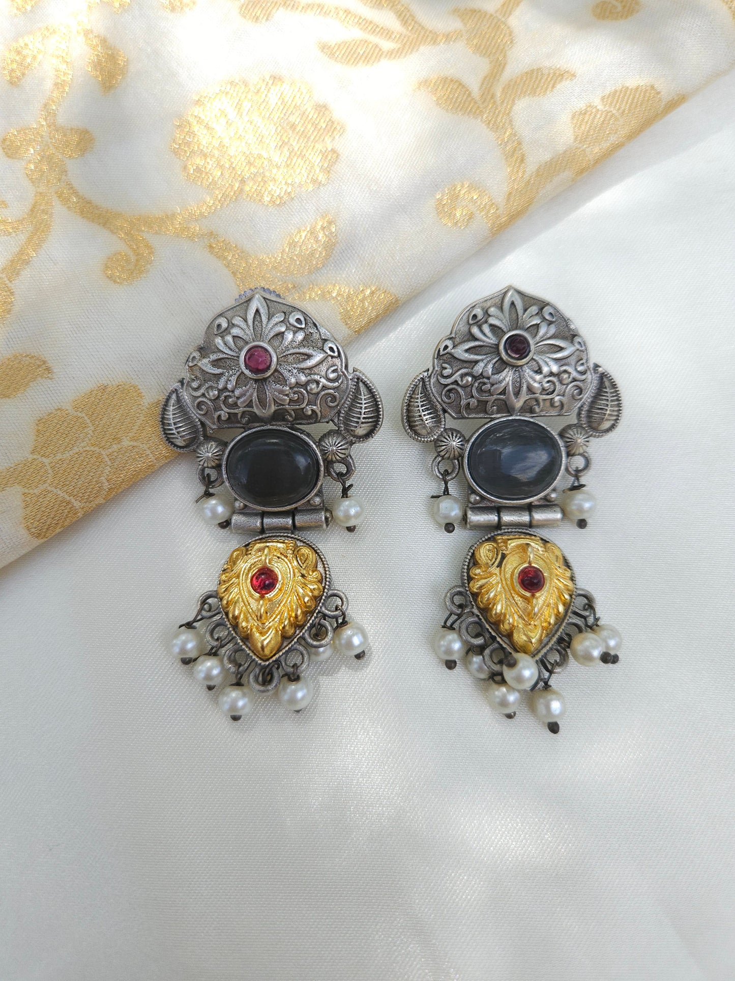 Aditya  silver alike earrings