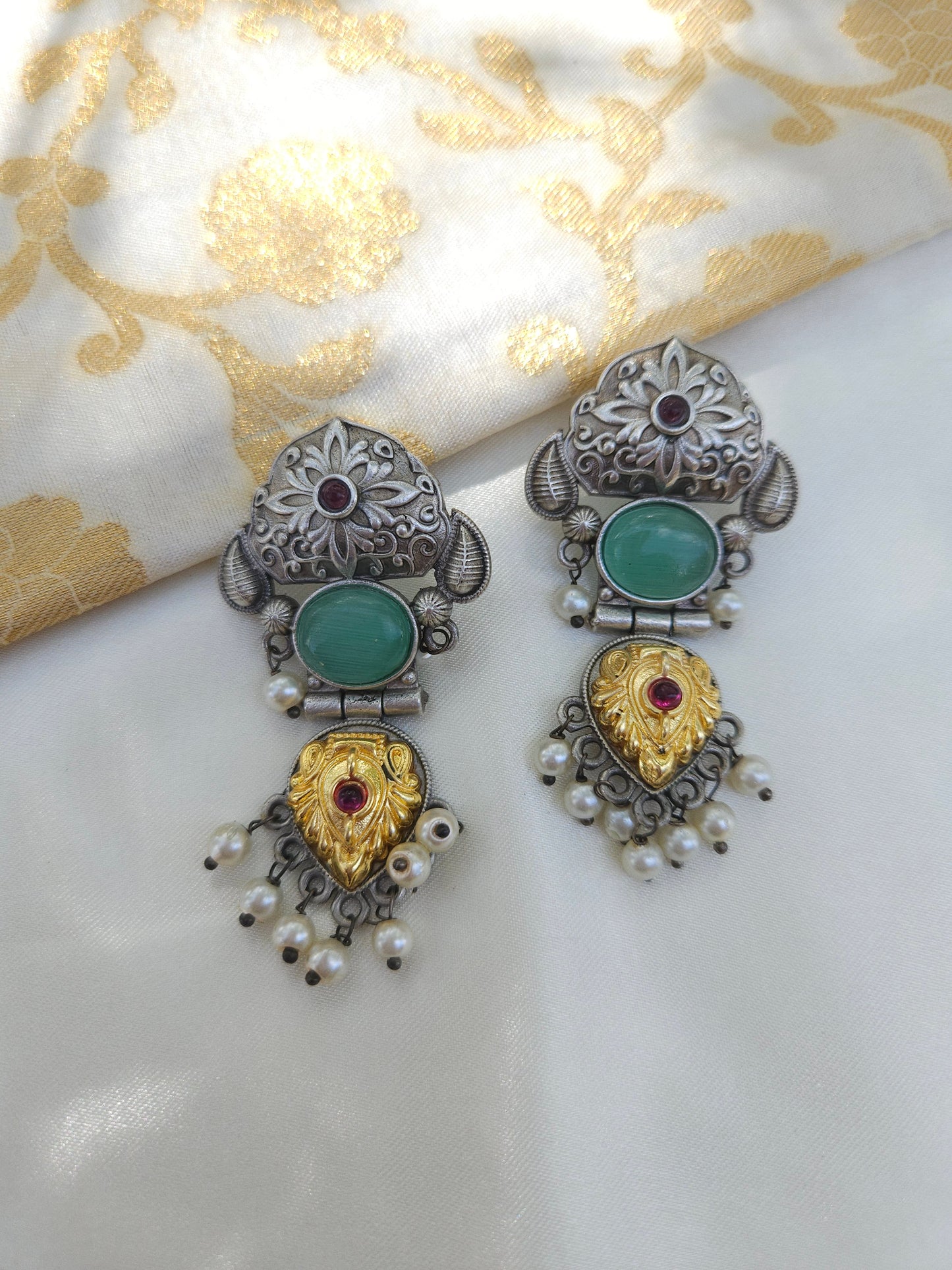 Aditya  silver alike earrings