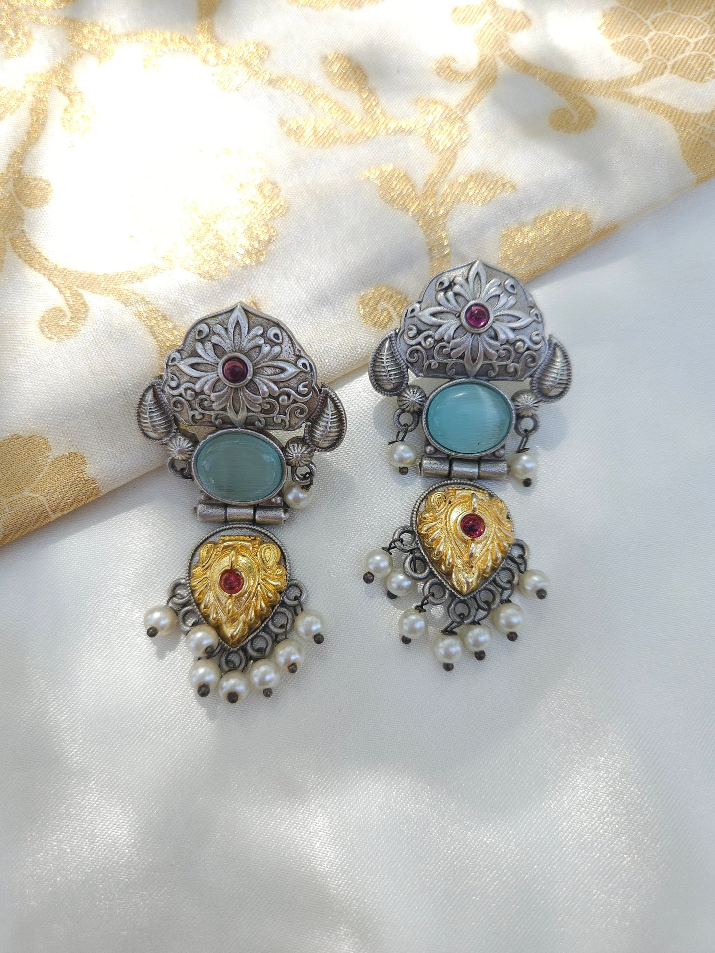 Aditya  silver alike earrings
