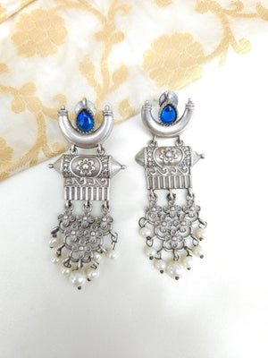 Aditya silver alike earrings