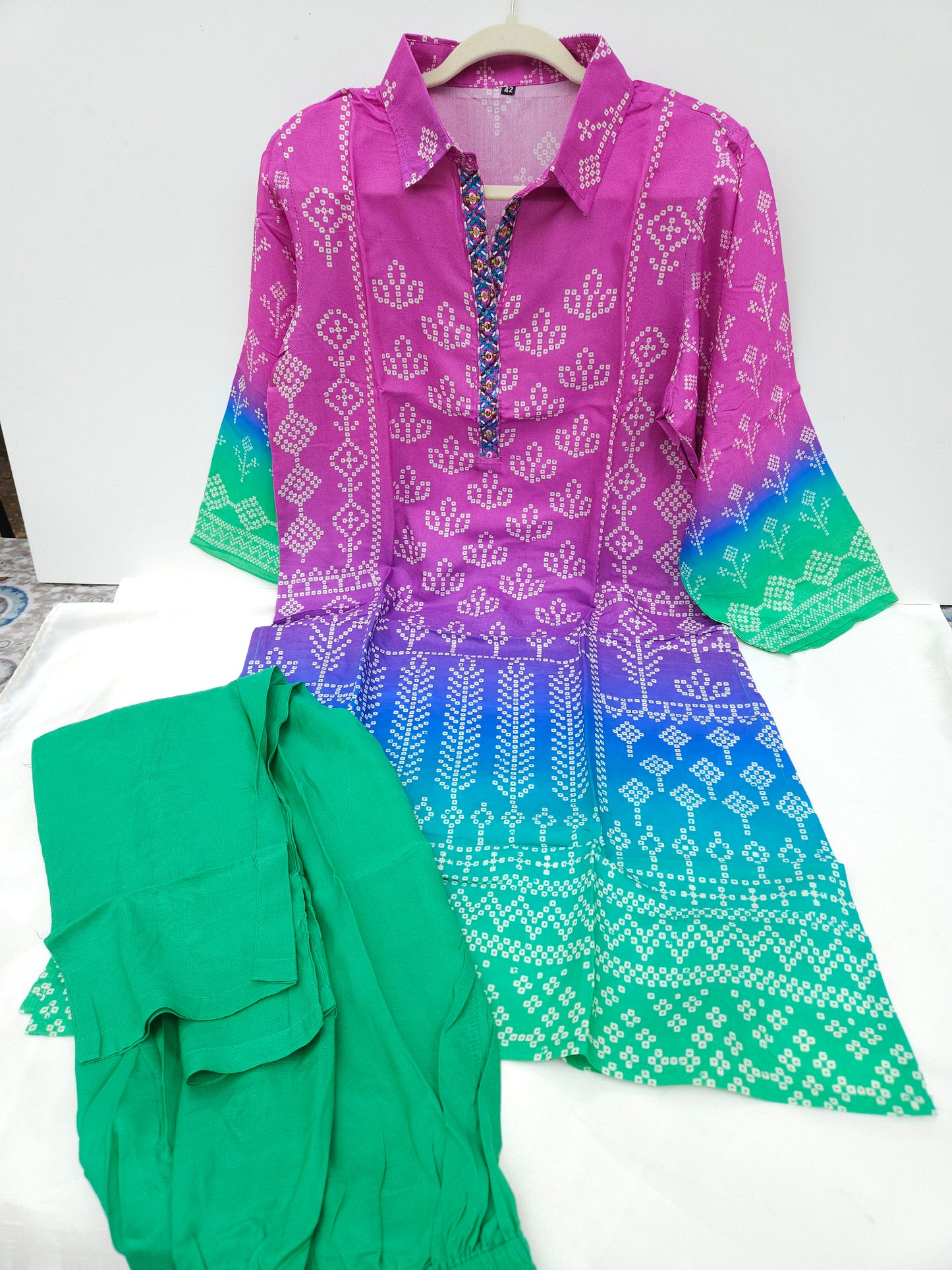 Muslin 2 piece cord bhandini set