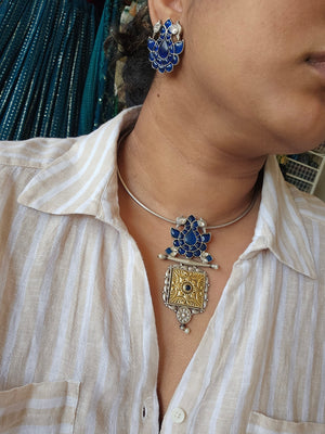 Achyutha dualtone hasli necklace set