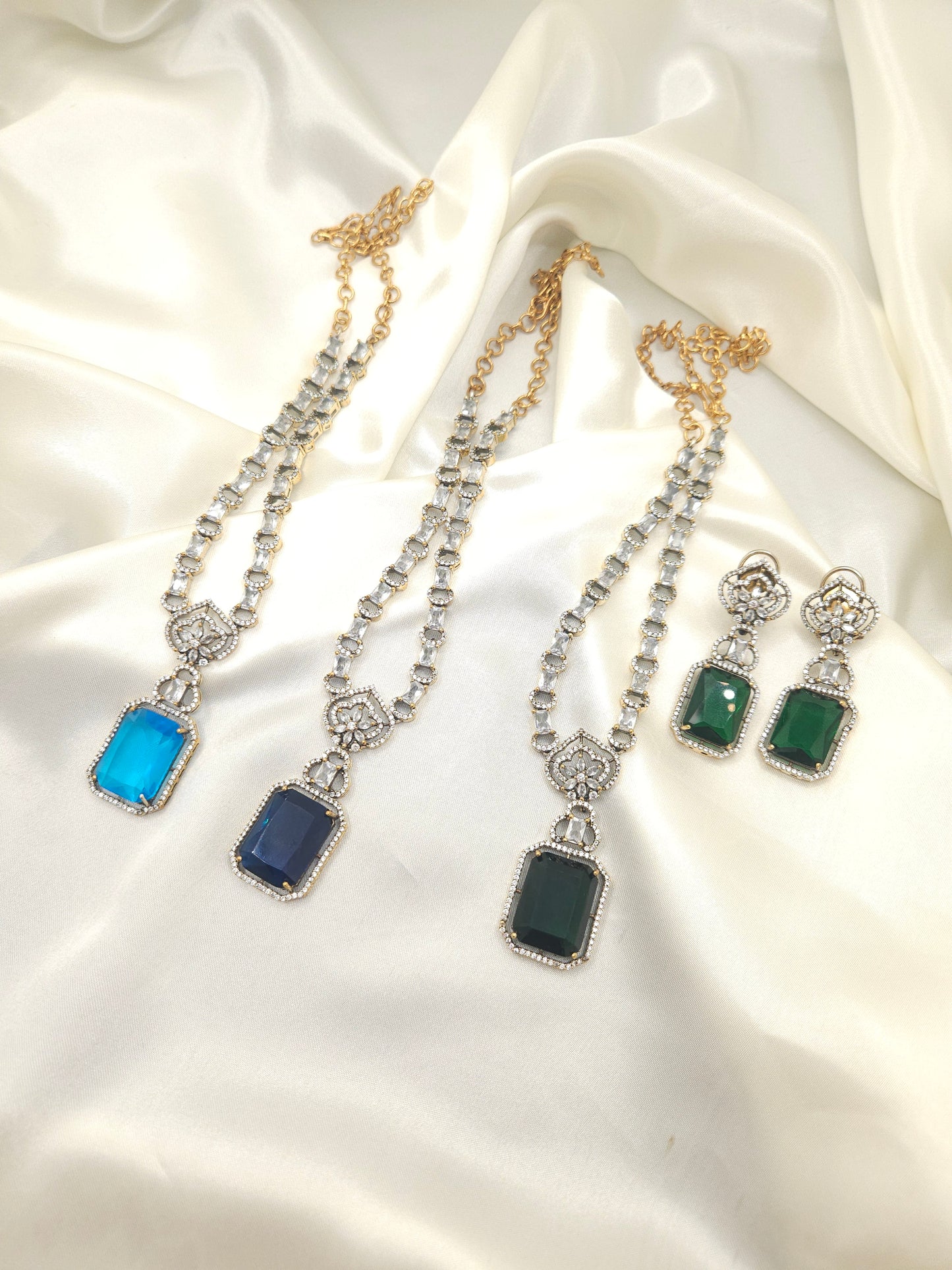 Victorian polki hasli necklace with earrings