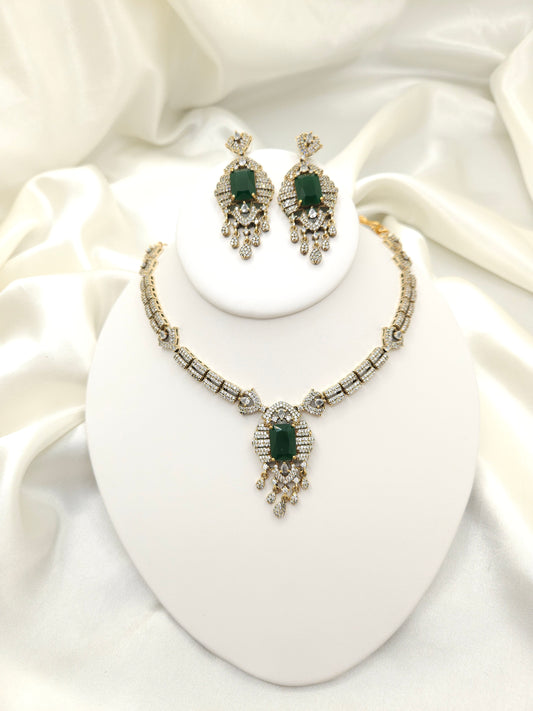 Victorian polki ad necklace with earrings