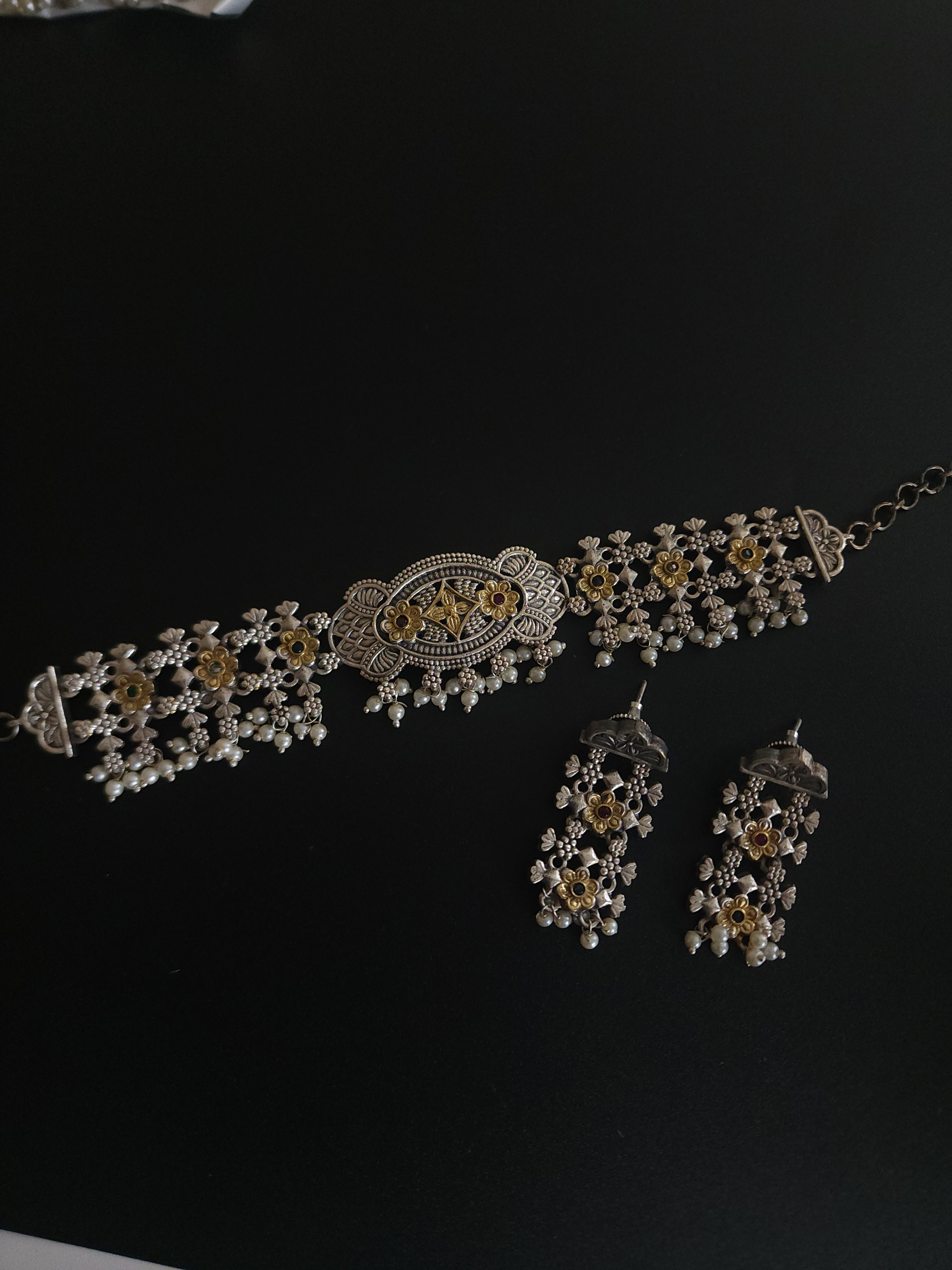 Alicia dualtone necklace set
