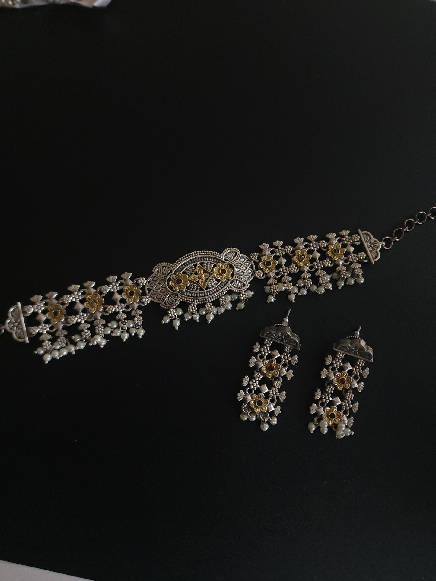 Alicia dualtone necklace set