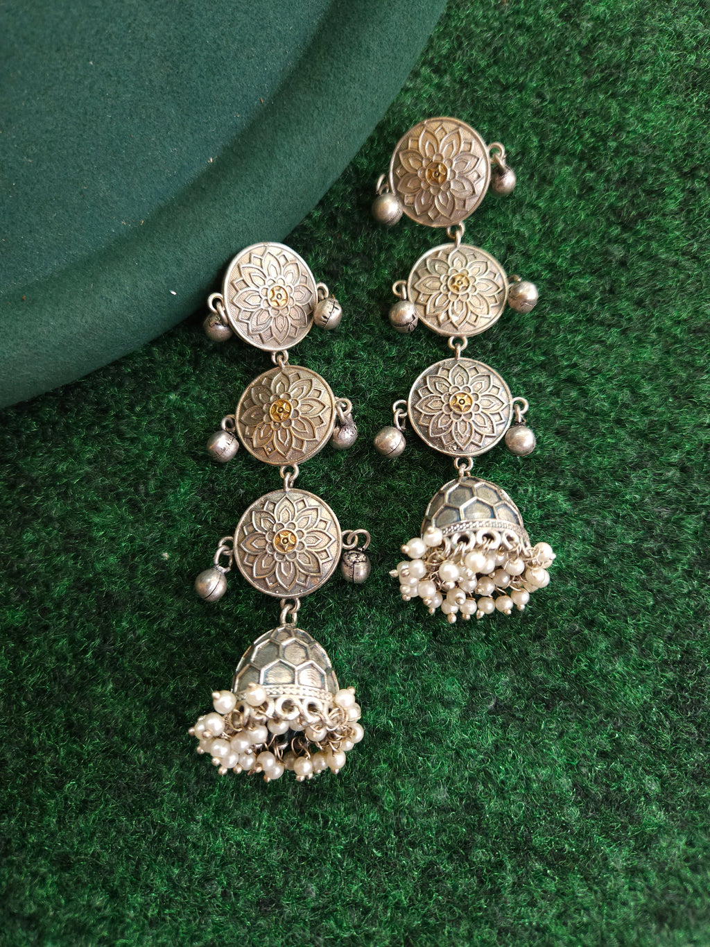 Anthara light weight dualtone jhumka earrings