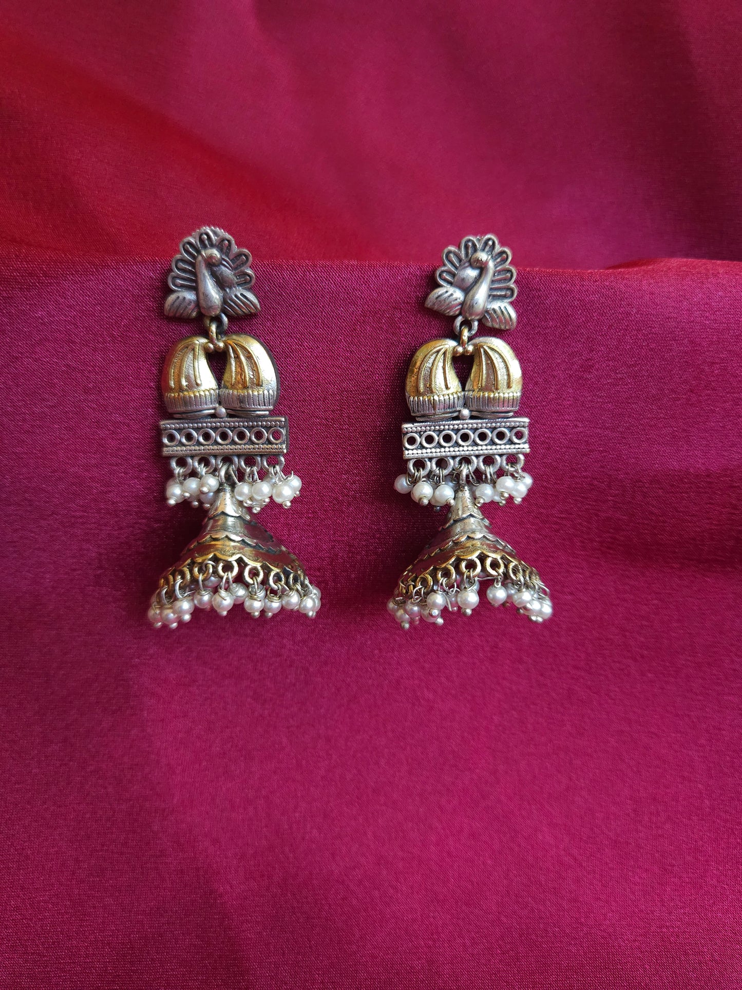 Anthara light weight dualtone jhumka earrings