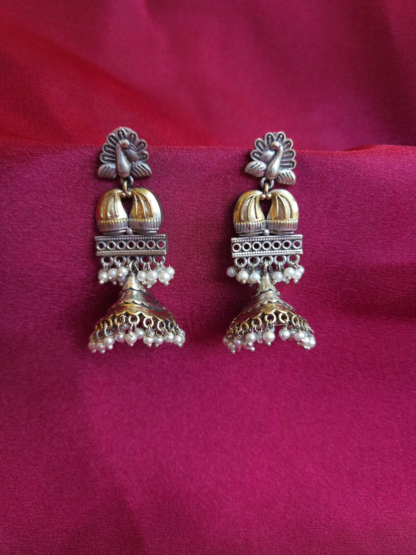 Anthara light weight dualtone jhumka earrings