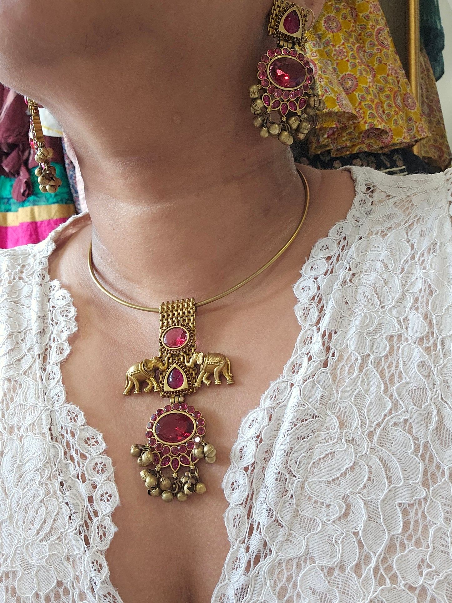 Rajwadi polish hasli necklace set