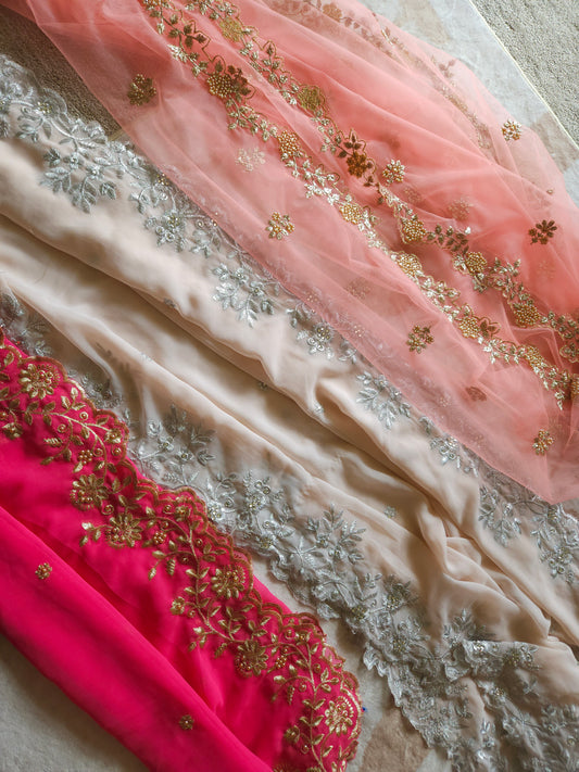 Georgette cutwork dupatta