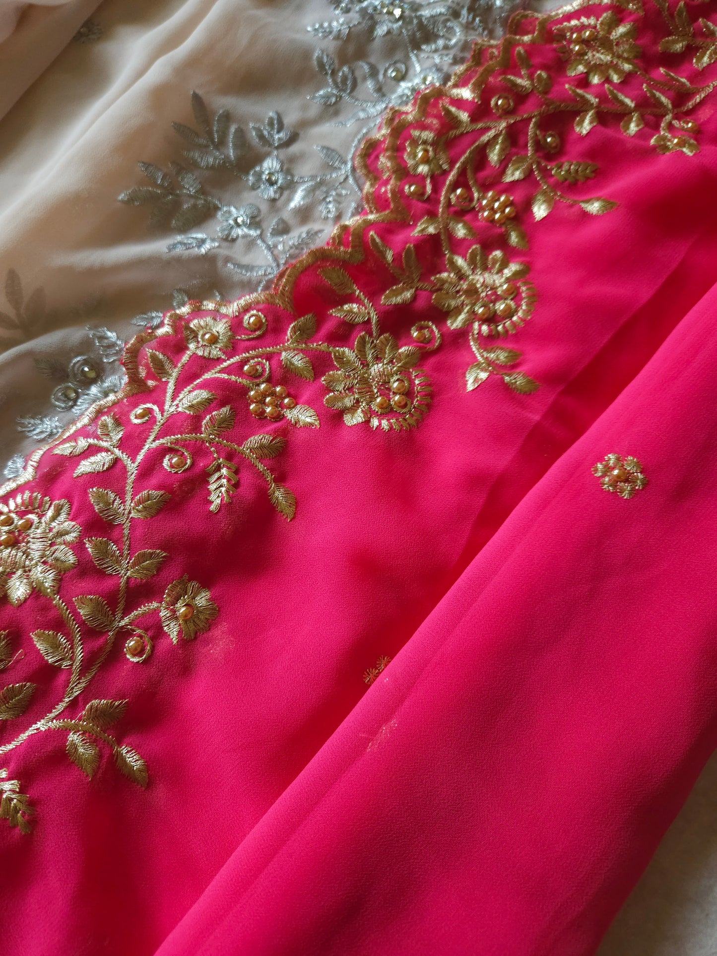 Georgette cutwork dupatta