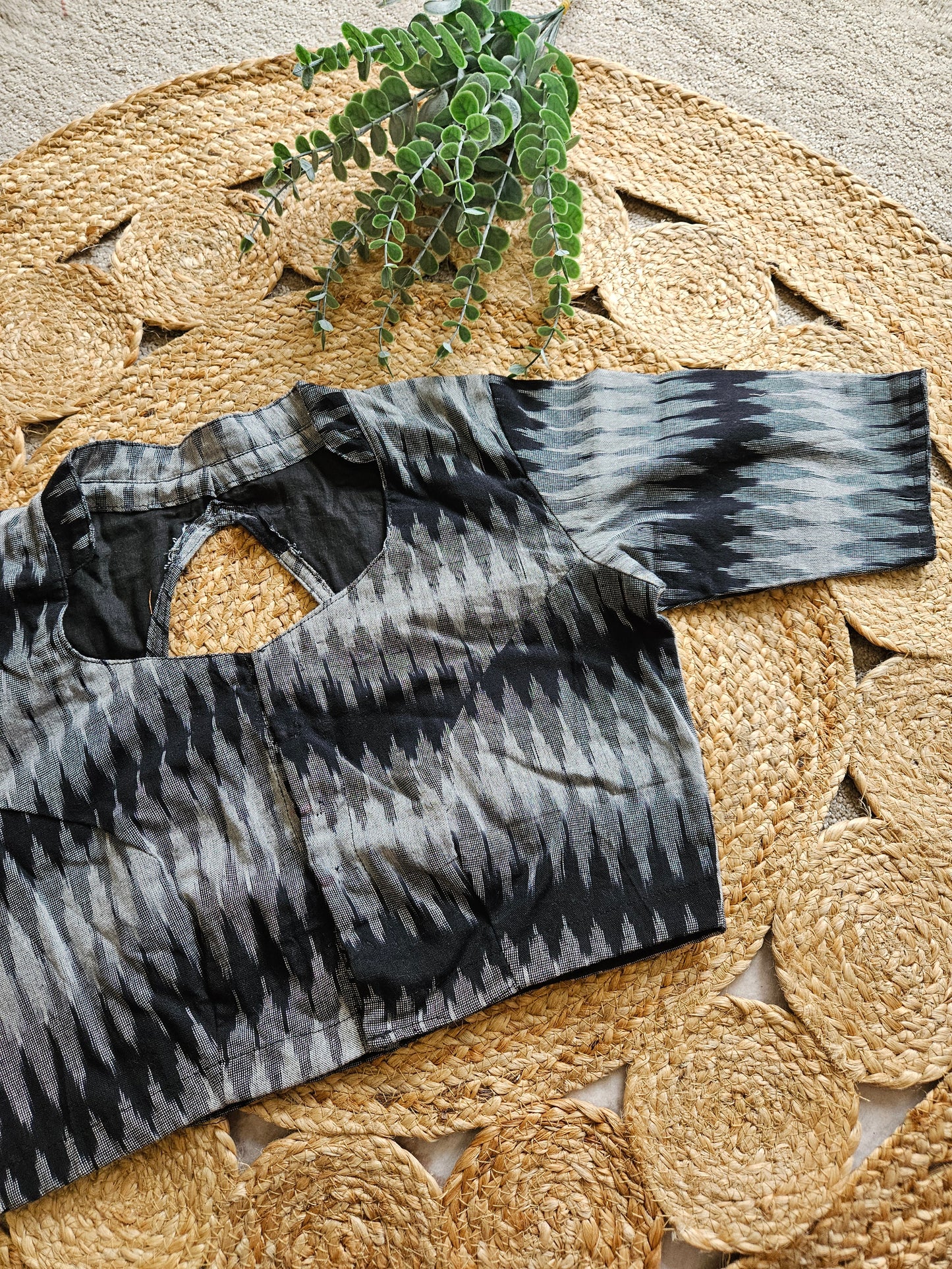 Ikkath cotton blouse elbow hands blouse cotton blouse saree blouse crop top blouse Ikkat blouse