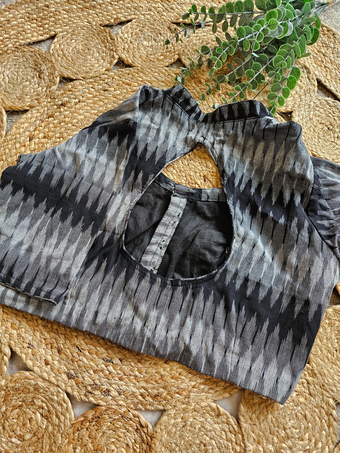 Ikkath cotton blouse elbow hands blouse cotton blouse saree blouse crop top blouse Ikkat blouse