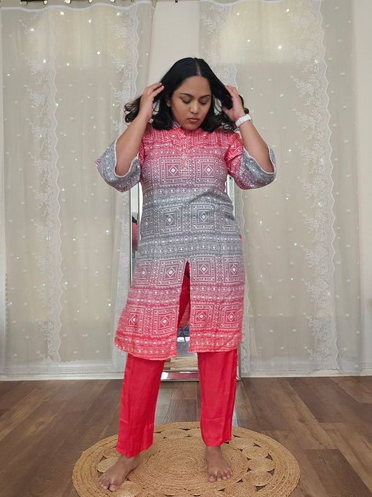 Muslin 2 piece cord bhandini set