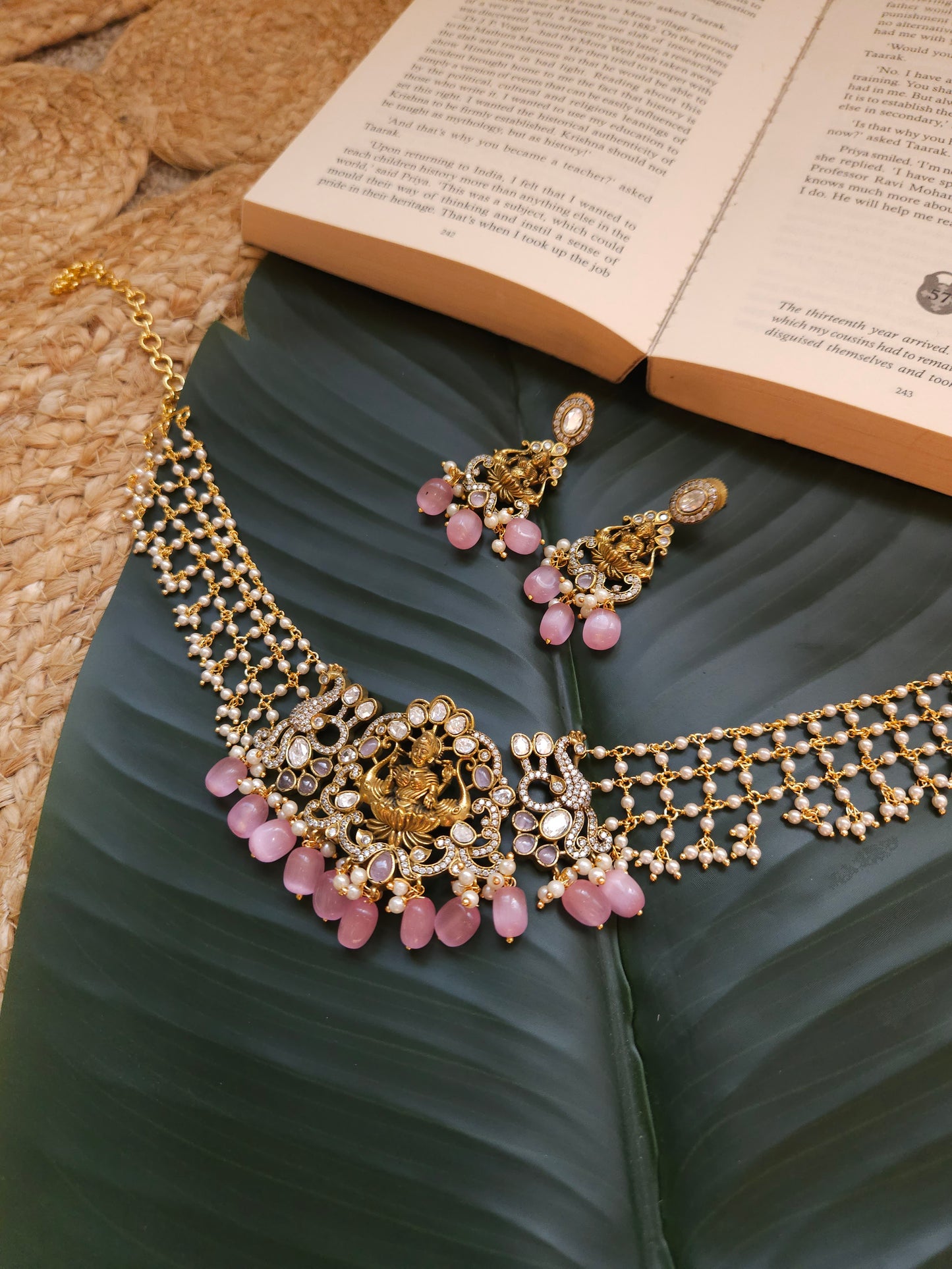 Victorian polki necklace with earrings