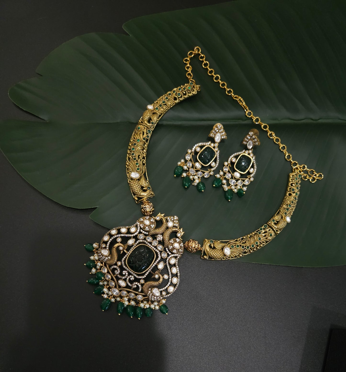 Victorian polki  hasli necklace with earrings