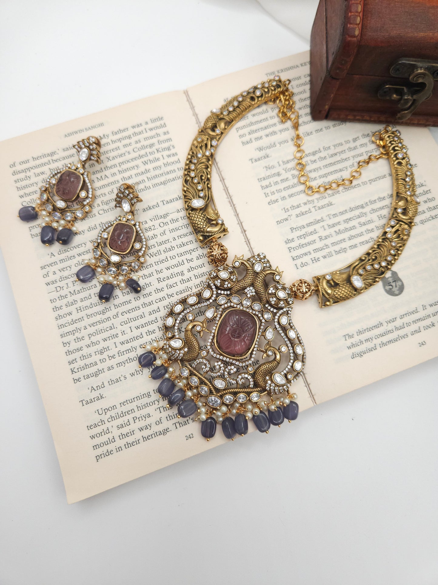 Victorian polki  hasli necklace with earrings