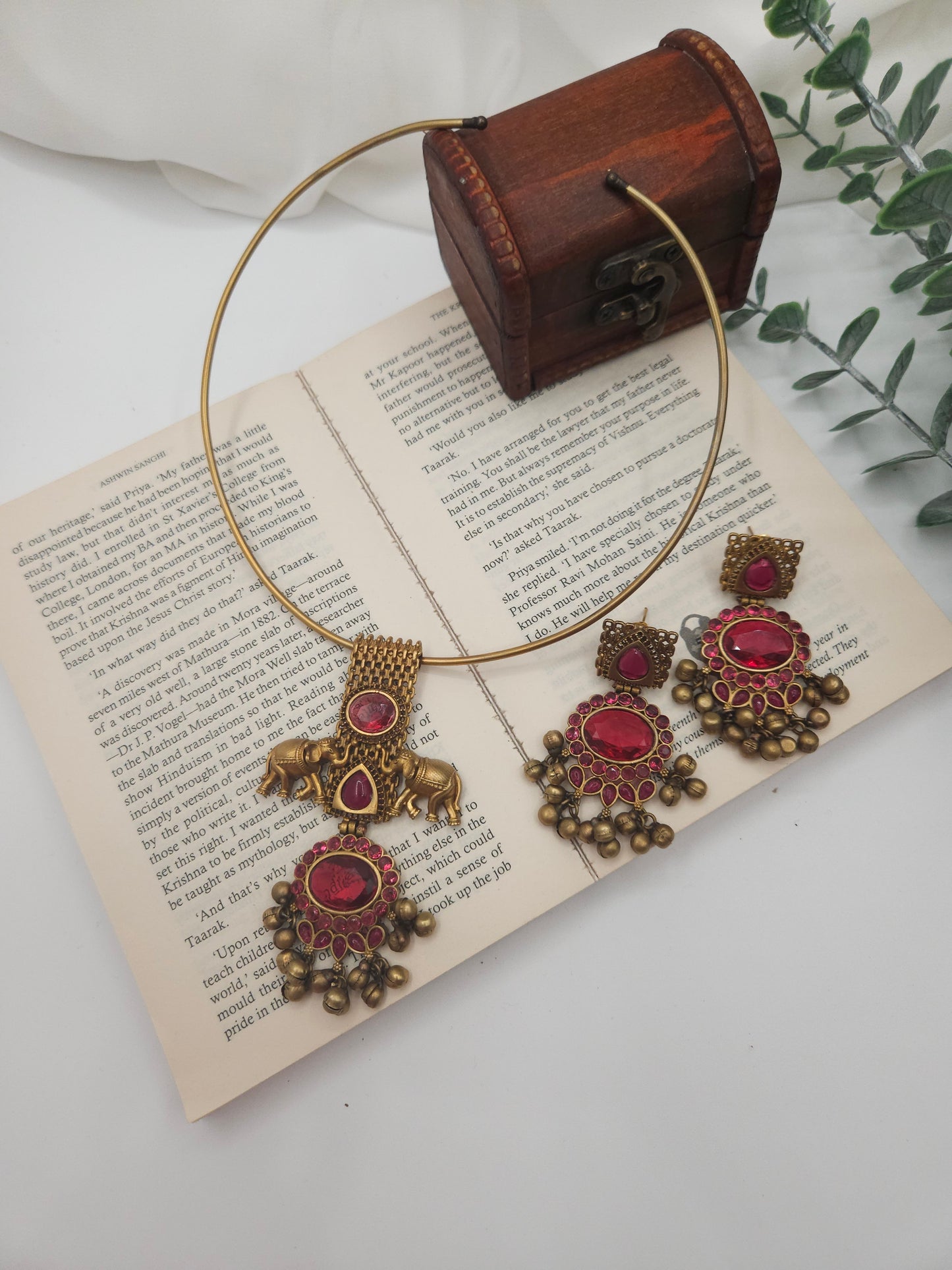 Rajwadi polish hasli necklace set