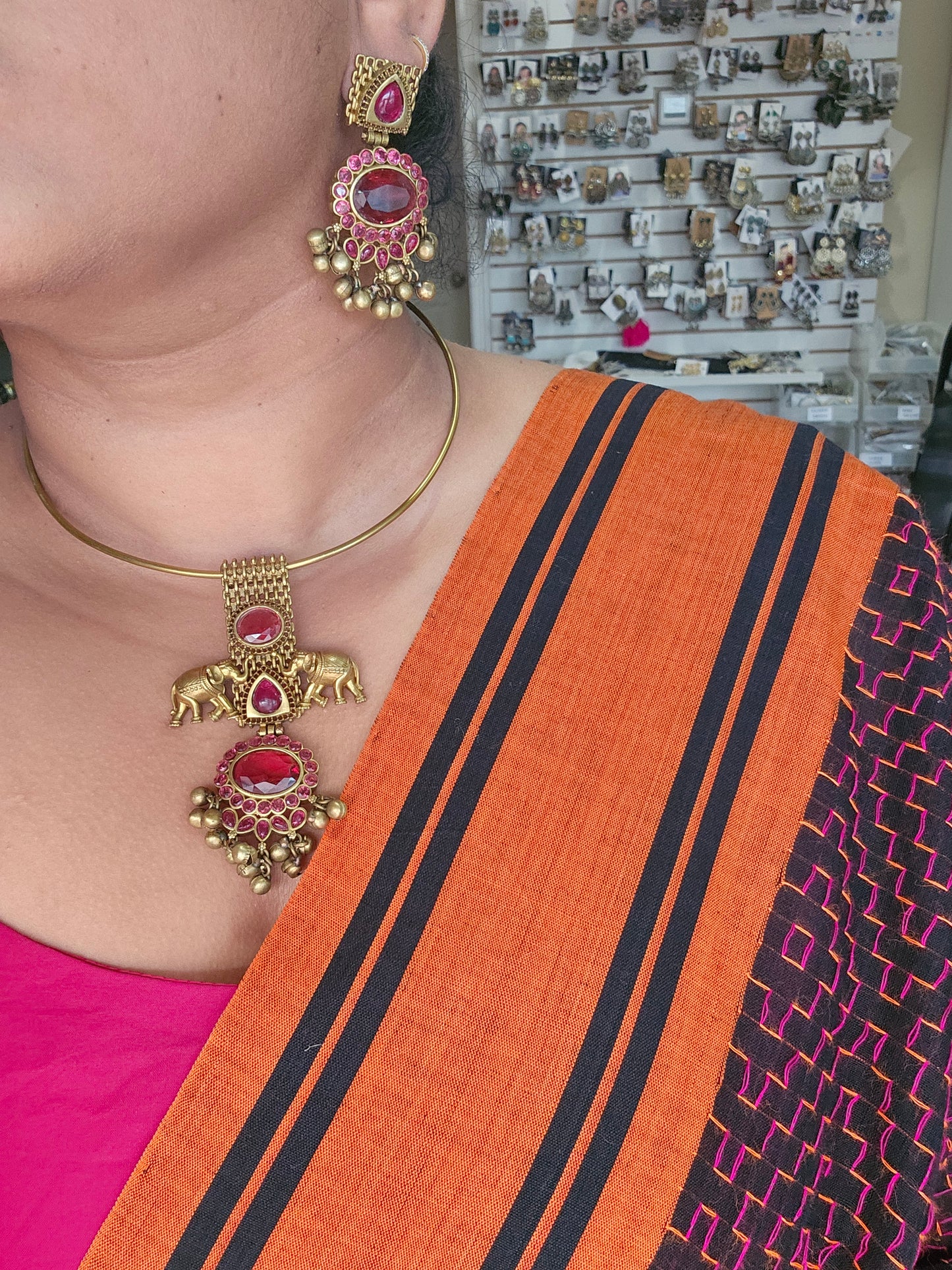 Rajwadi polish hasli necklace set