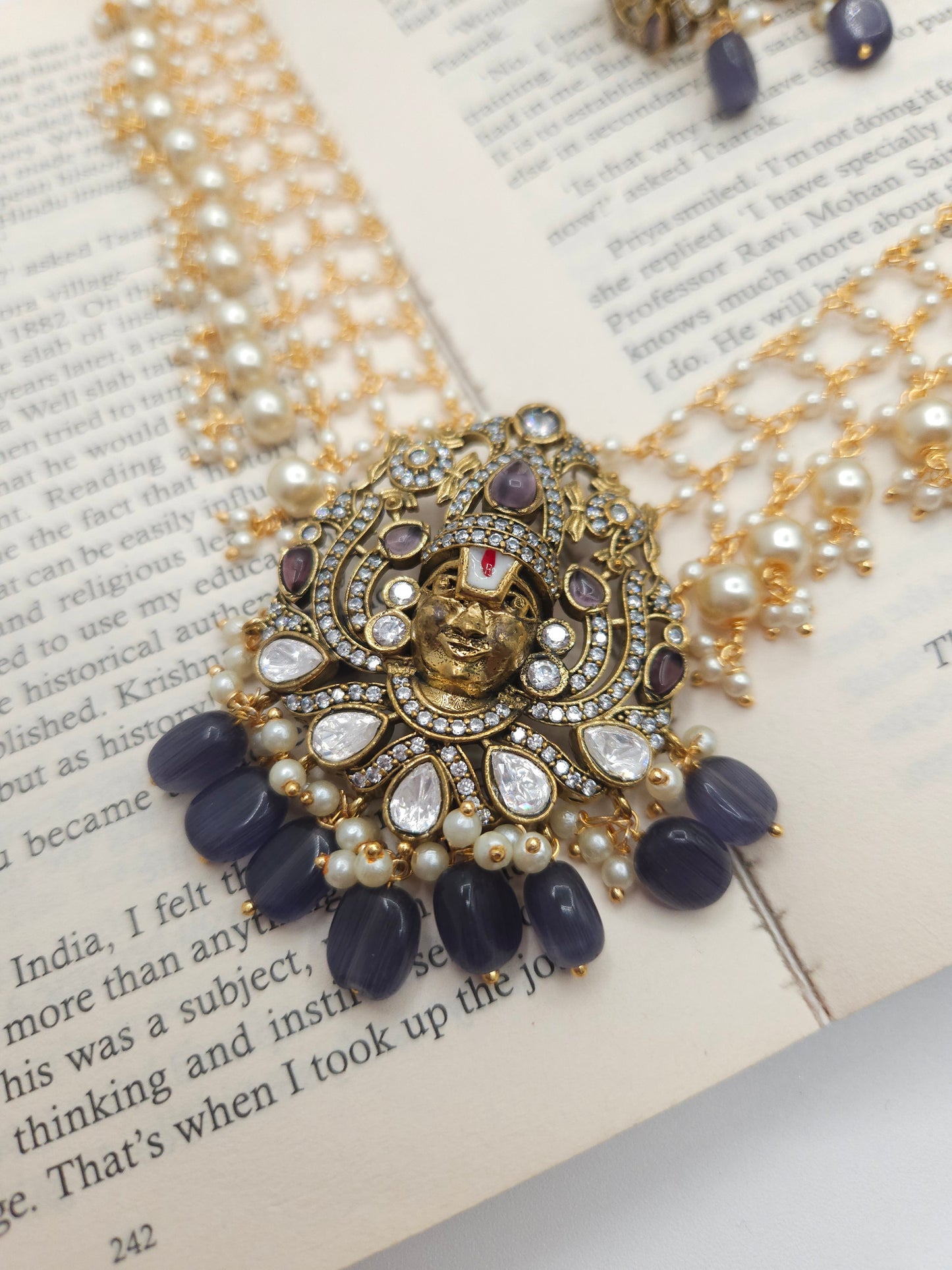 Victorian polki necklace with earrings