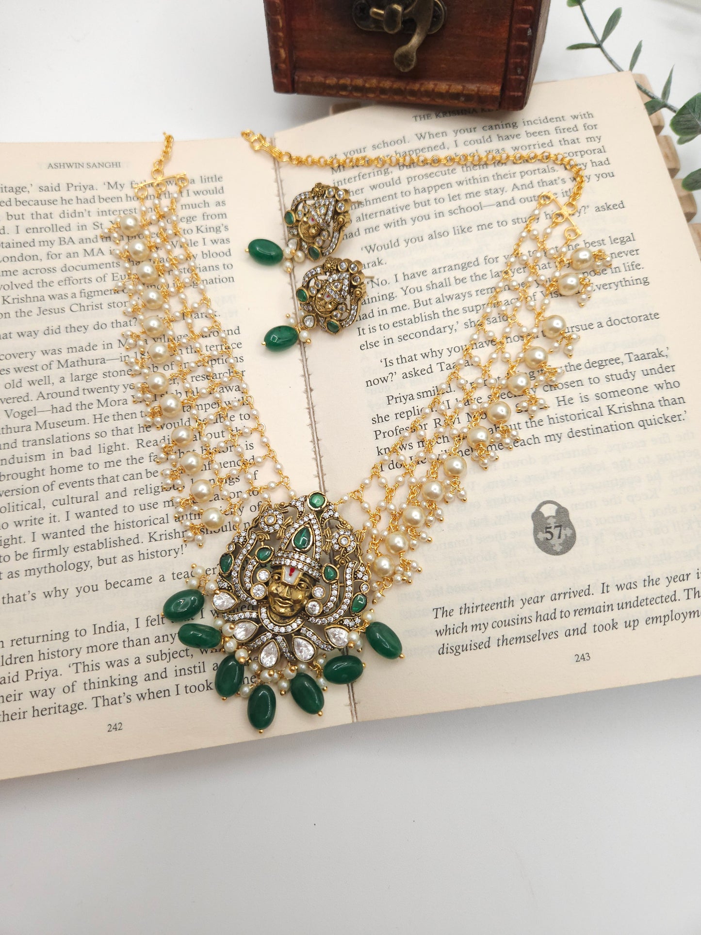 Victorian polki necklace with earrings