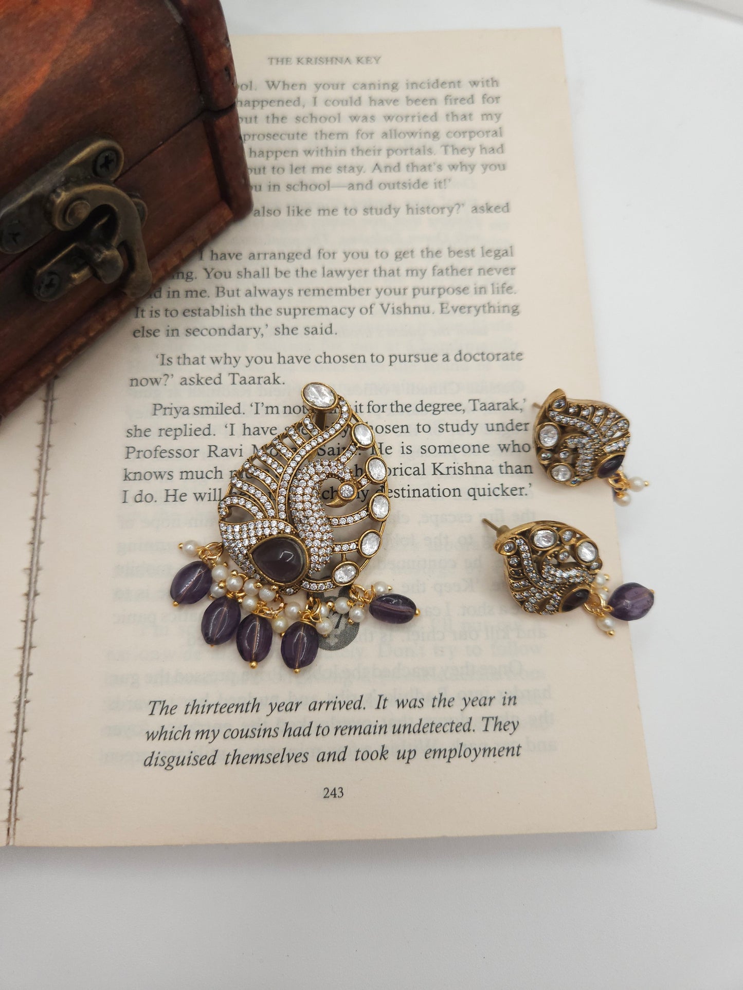 Victorian polki choker necklace set