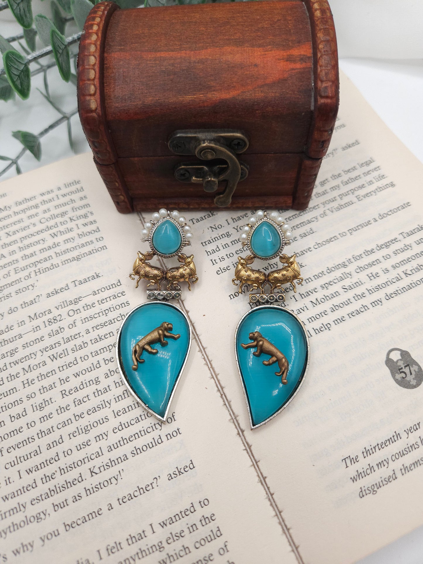 Mogul sabyasachi inspired dualtone silver alike earrings