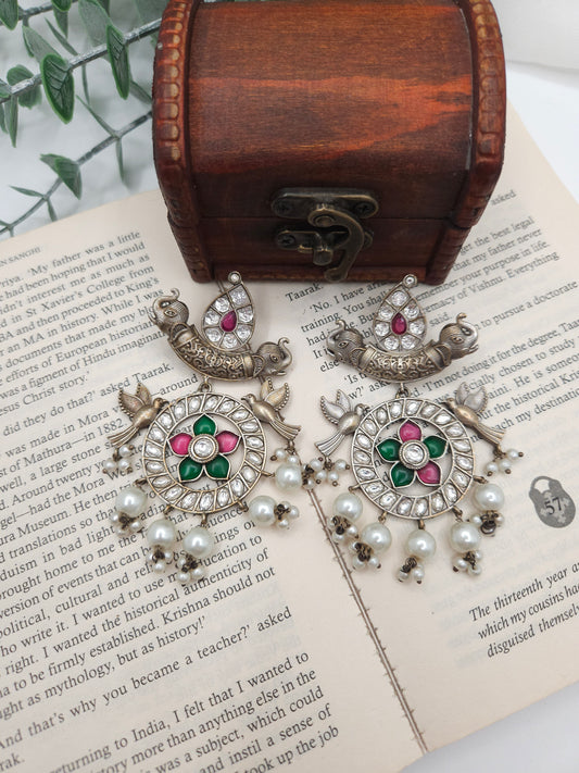 Ananth fusion silver alike earrings