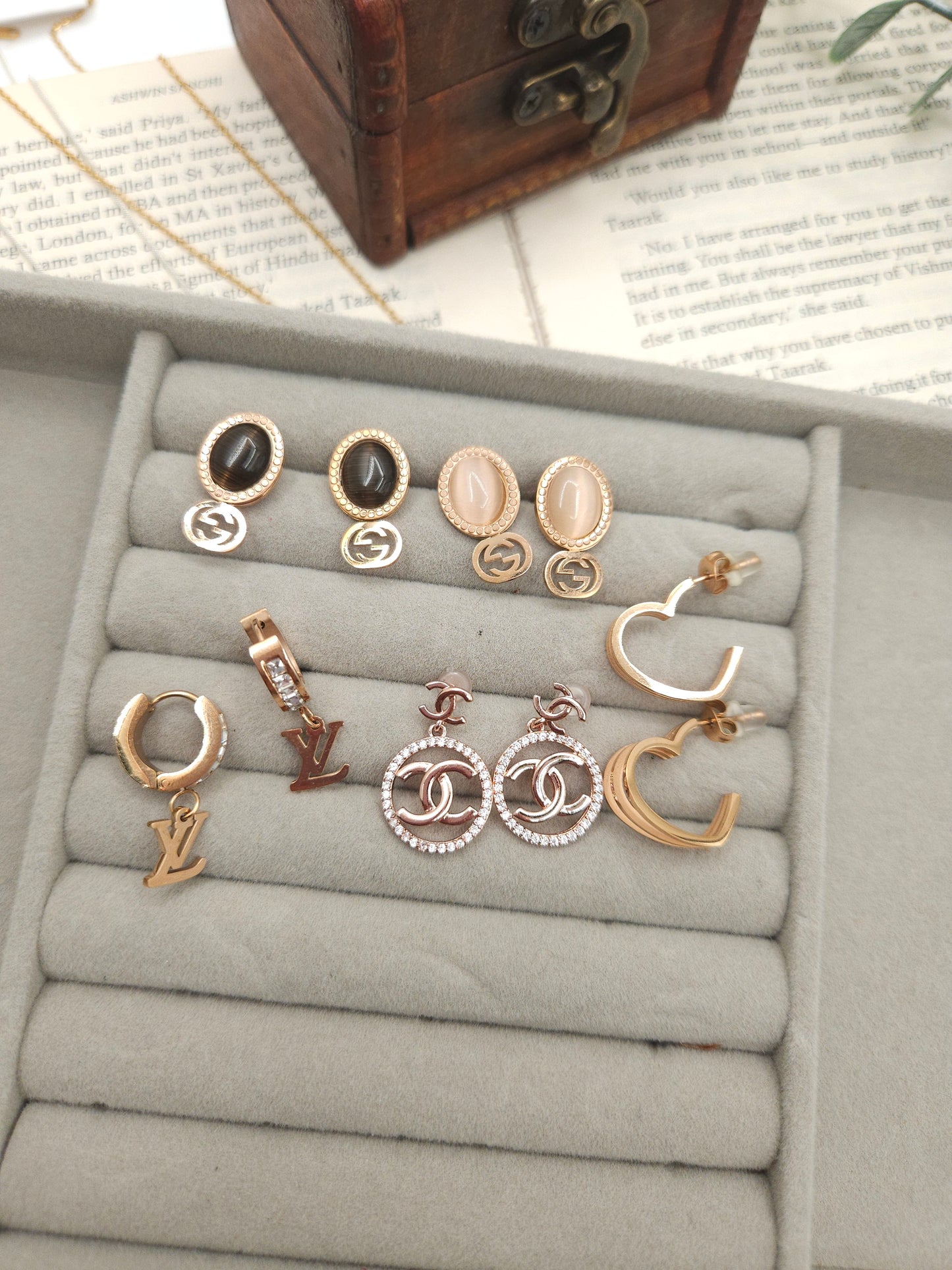 Brand inspired stud earrings