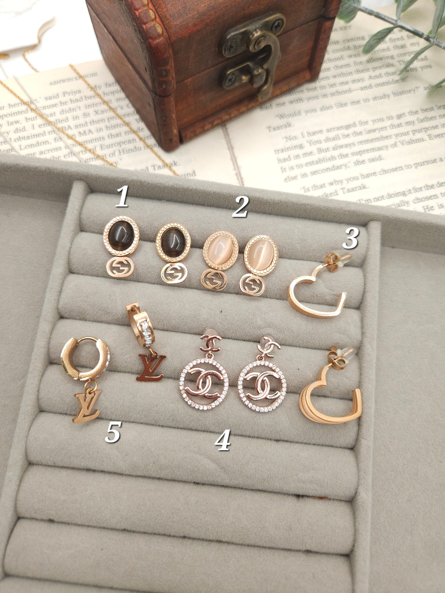 Brand inspired stud earrings