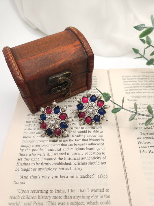 Xxl kemp silver alike stud earrings