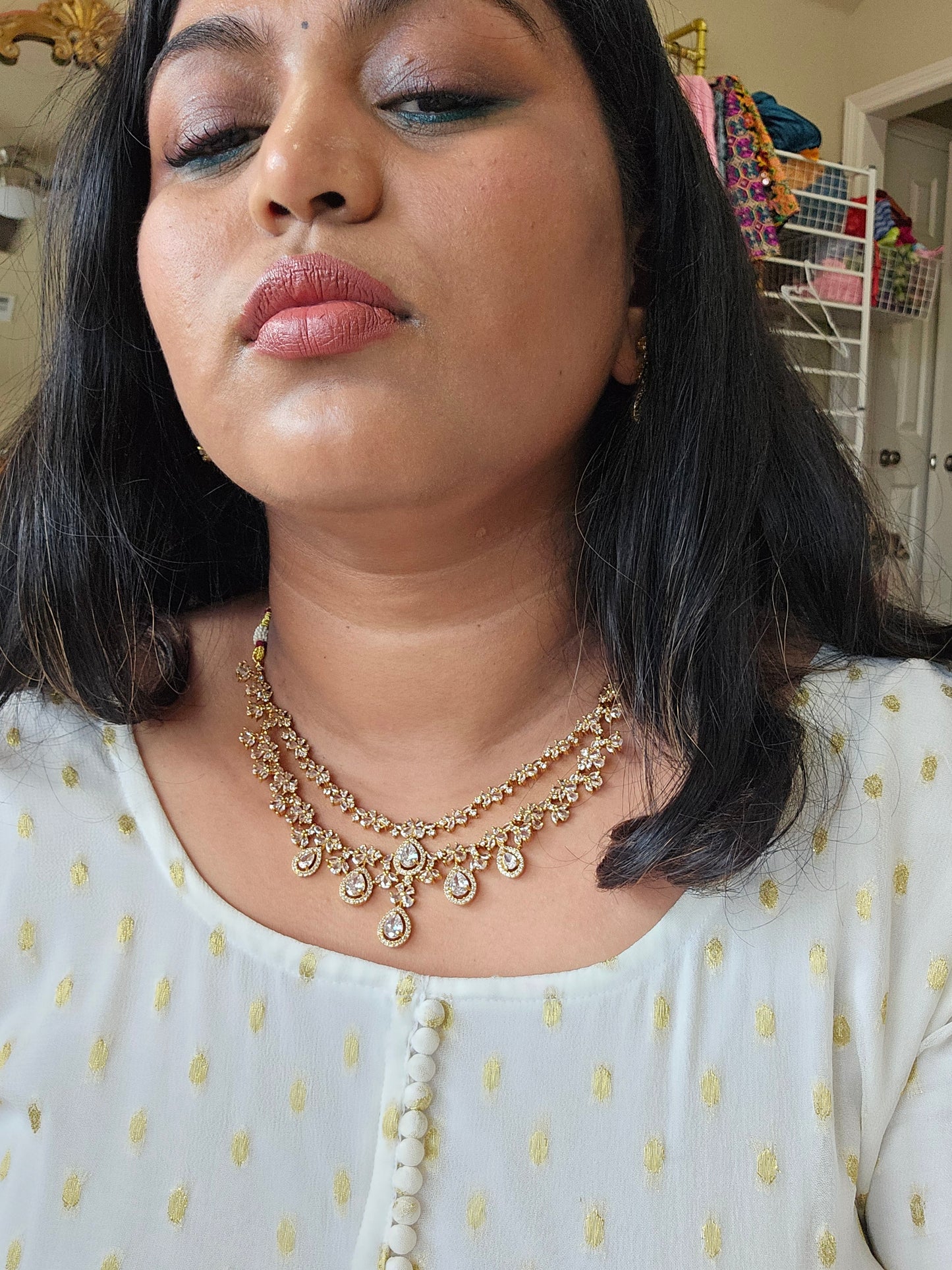 Bhani goldplated statement cz necklace set