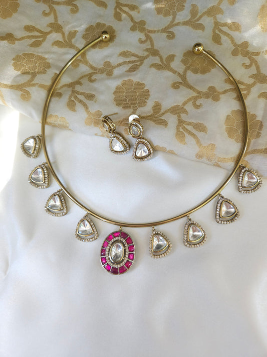 Aanshi polki hasli necklace setI