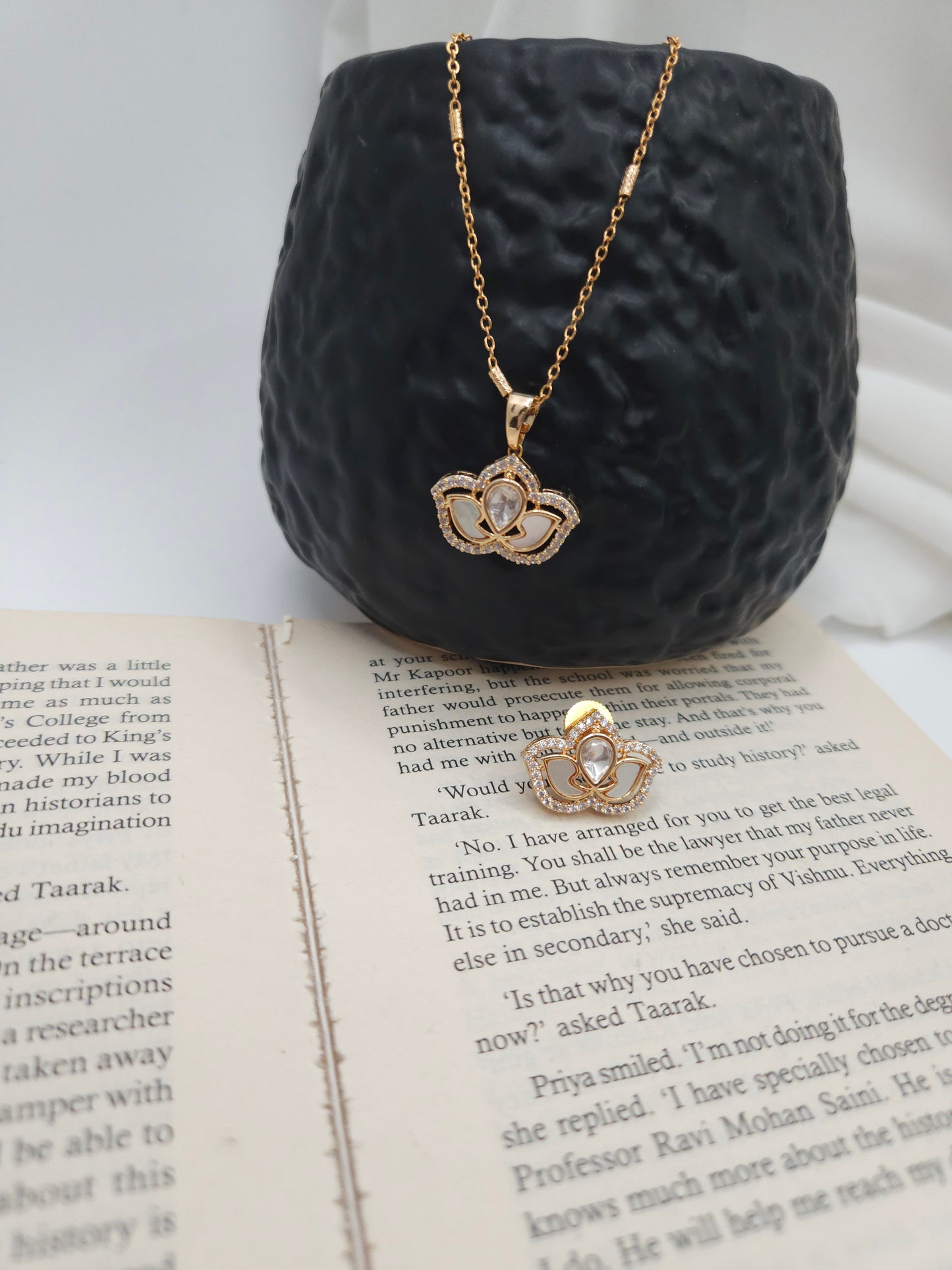 Lotus Polki necklace set