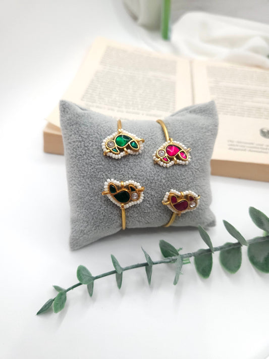 Arava pachi kundan bracelet/bangle