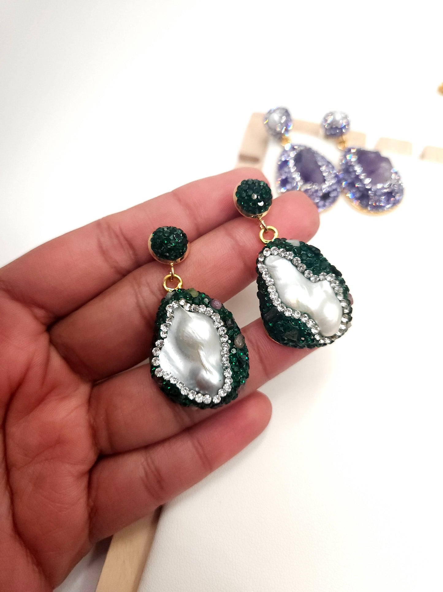 Handmade natural stone earrings