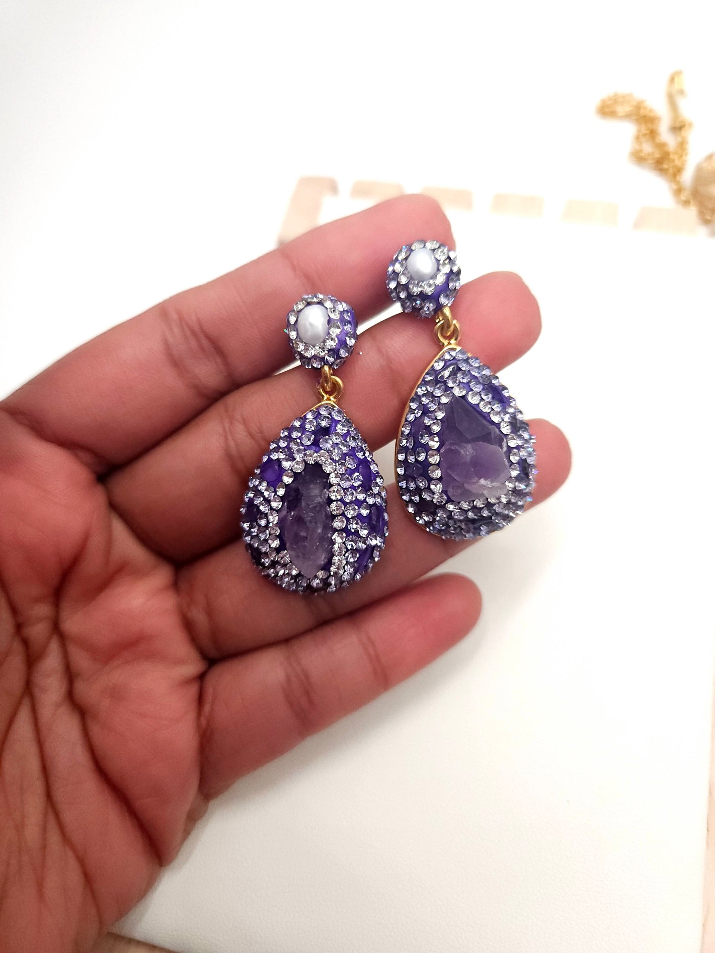 Handmade natural stone earrings